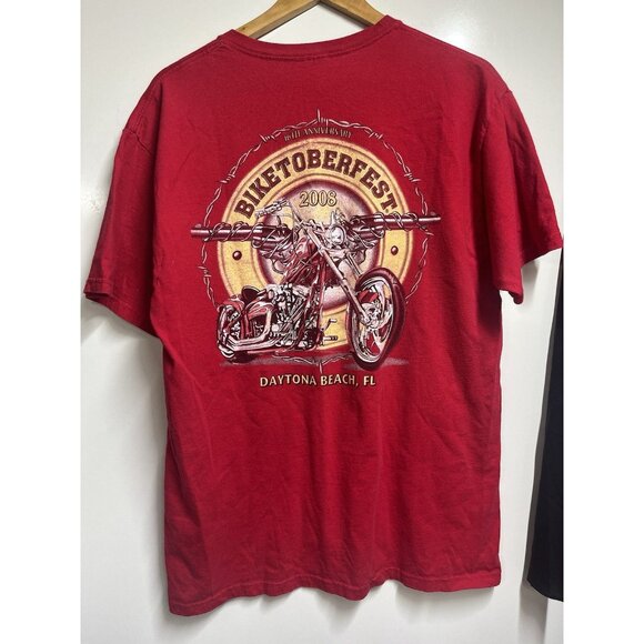 VTG 2008 Biketoberfest Daytona Beach Florida Tshirt Red Size Large Unisex - Picture 3 of 6